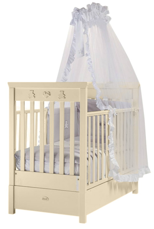 Детская кроватка Feretti Elite (маятник продольный) 125x65 см слоновая кость