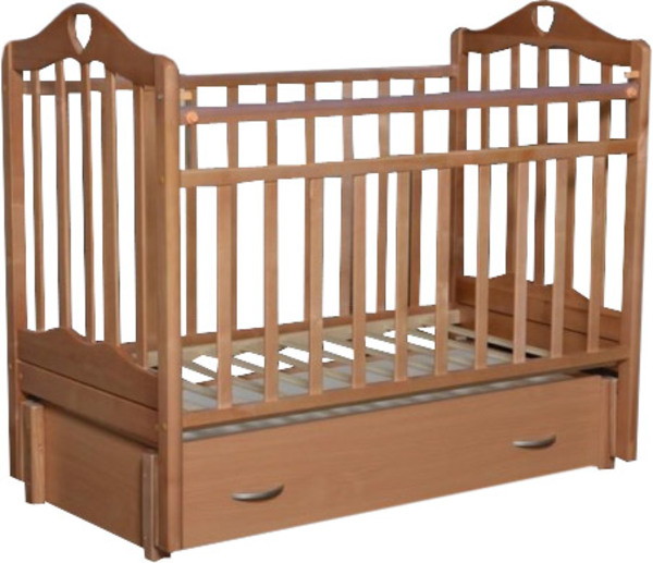 Детская кроватка Антел Каролина 6 (маятник продольный) 120x60см бук