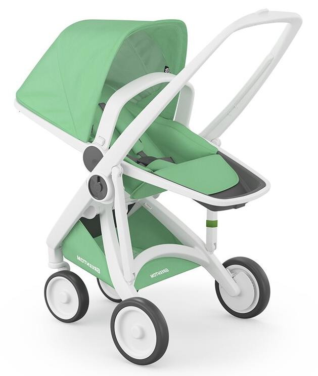 Детская прогулочная коляска Greentom Upp Reversible ментоловый/белая рама
