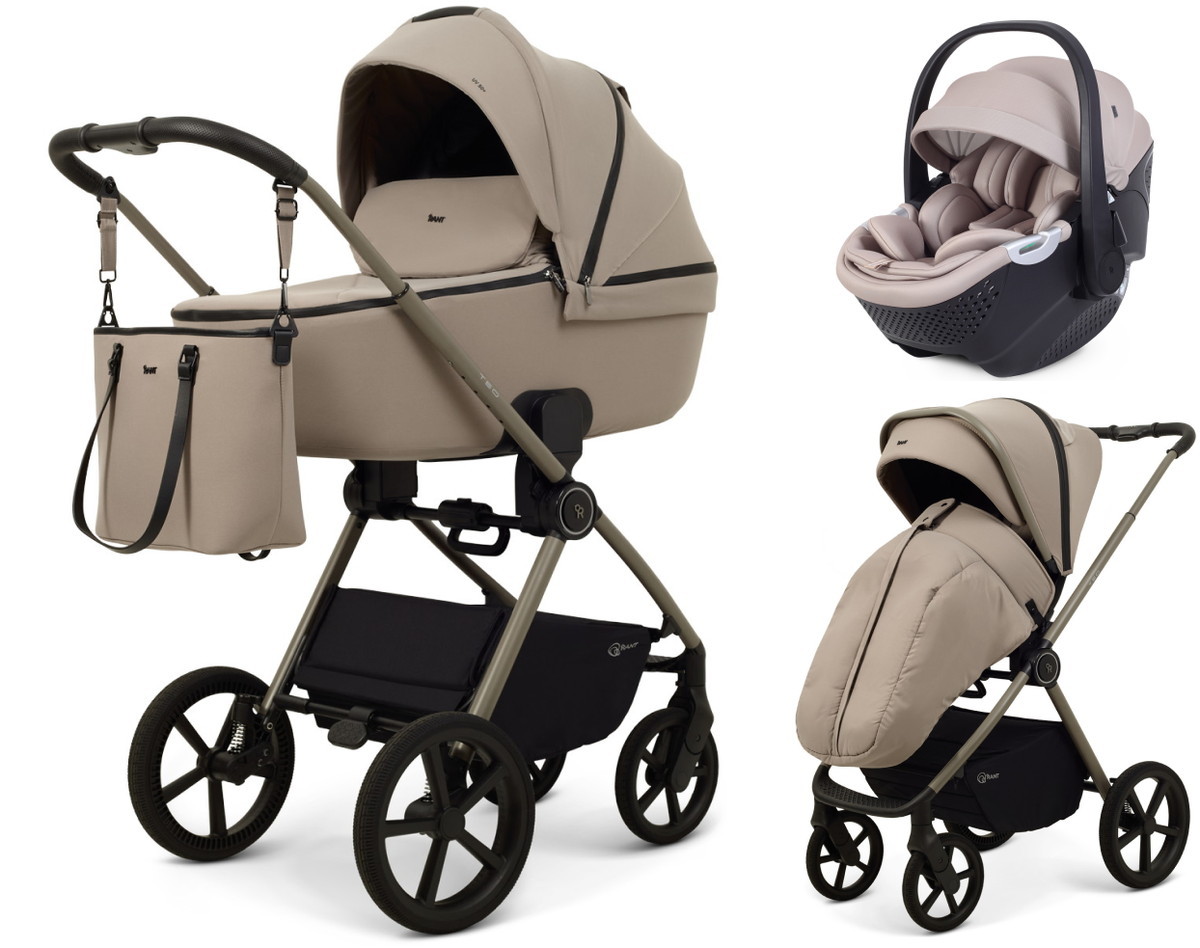 Детская коляска Rant Teo Soft 3 в 1 с автокреслом Aster Zero Beige Cloud