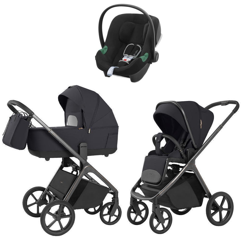 Коляска Carrello Vector 2025 CRL-6551 и автокресло Cybex Aton B2 Volcano Black 3 в 1 Shadow Black