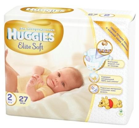 Подгузники Huggies Elite Soft (2) 4-7 кг 27 шт