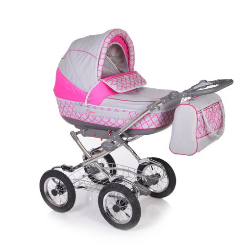 Детская коляска Jetem Laura 2 в 1 10 Соты (серый/розовый)