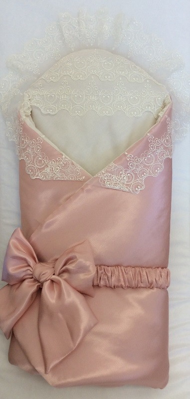 Детское одеяло-конверт Lappetti атлас В1033А розовый