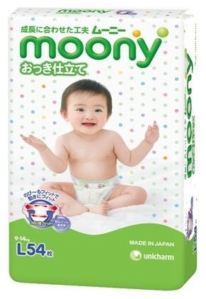 Подгузники Moony эконом L 9-14кг 54шт