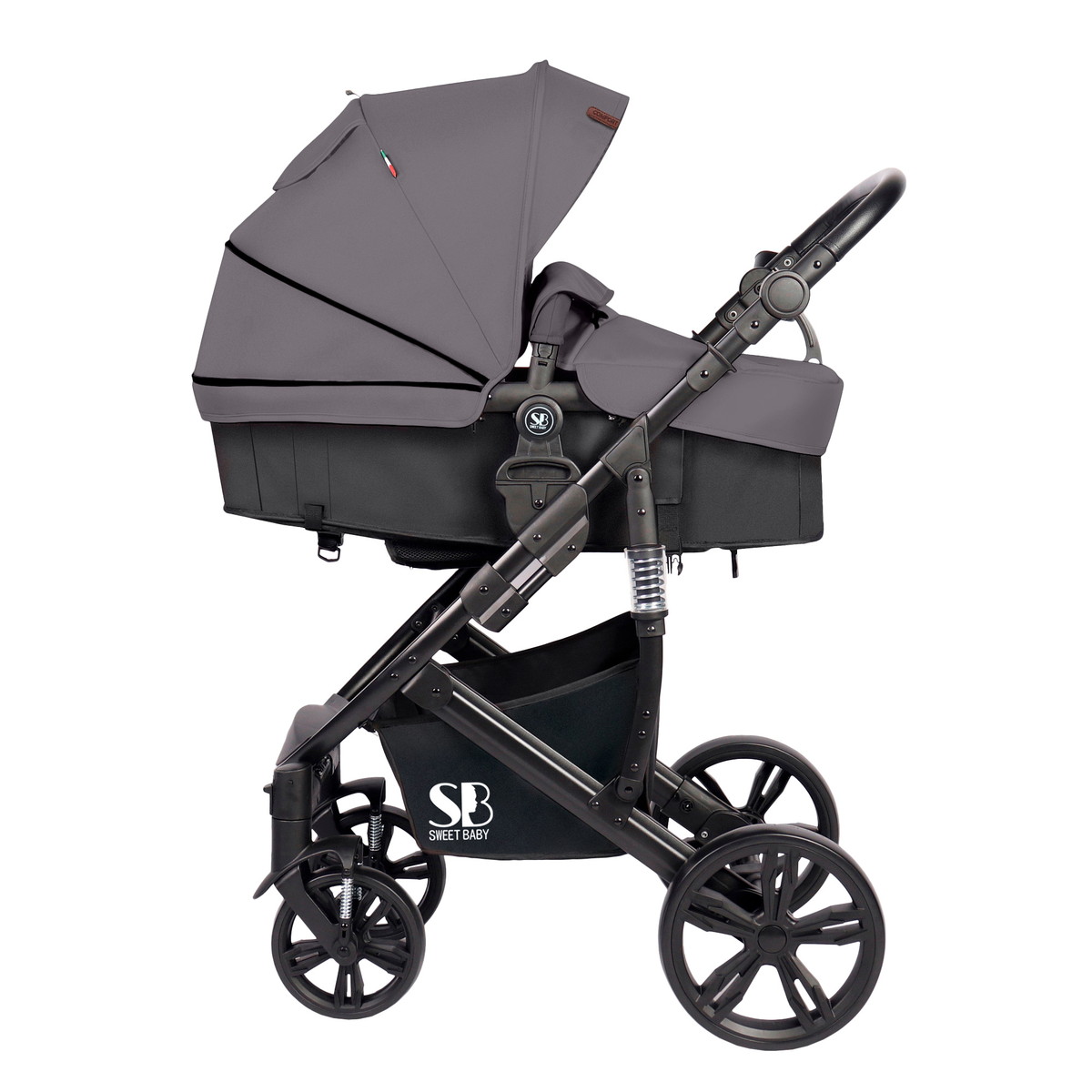 Коляска-трансформер Sweet Baby Comfort Black 3 в 1 427319, Grey