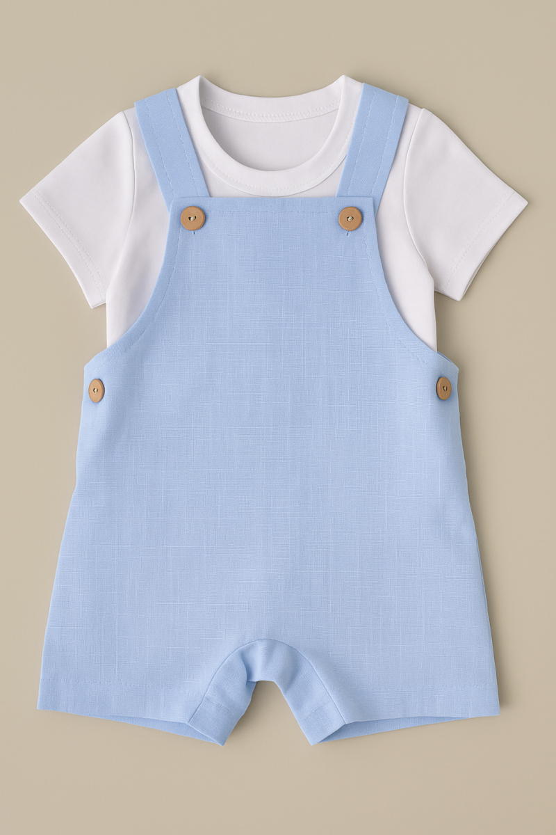 Футболка и песочник Little Star 265005 (ЧЗ-мз) белый/голубой 68