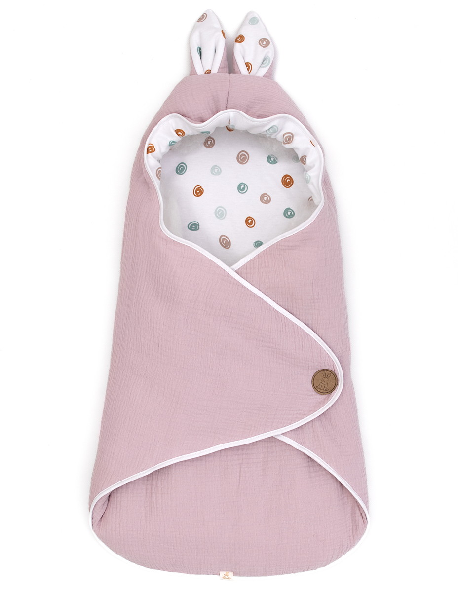 Конверт летний Lappetti Зайка из муслина КМ04 2 пудра
