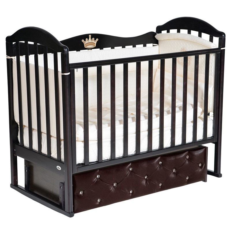 Детская кроватка Oliver Camilla Premium с универсальным маятником и ящиком шоколад
