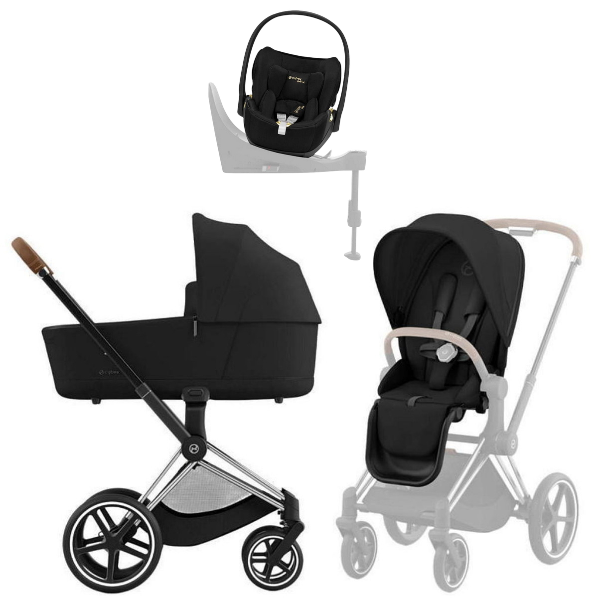 Коляска Cybex Priam IV Chrome Brown complete Cloud T Jeremy Scott Wings Base T 4 в 1 Sepia Black