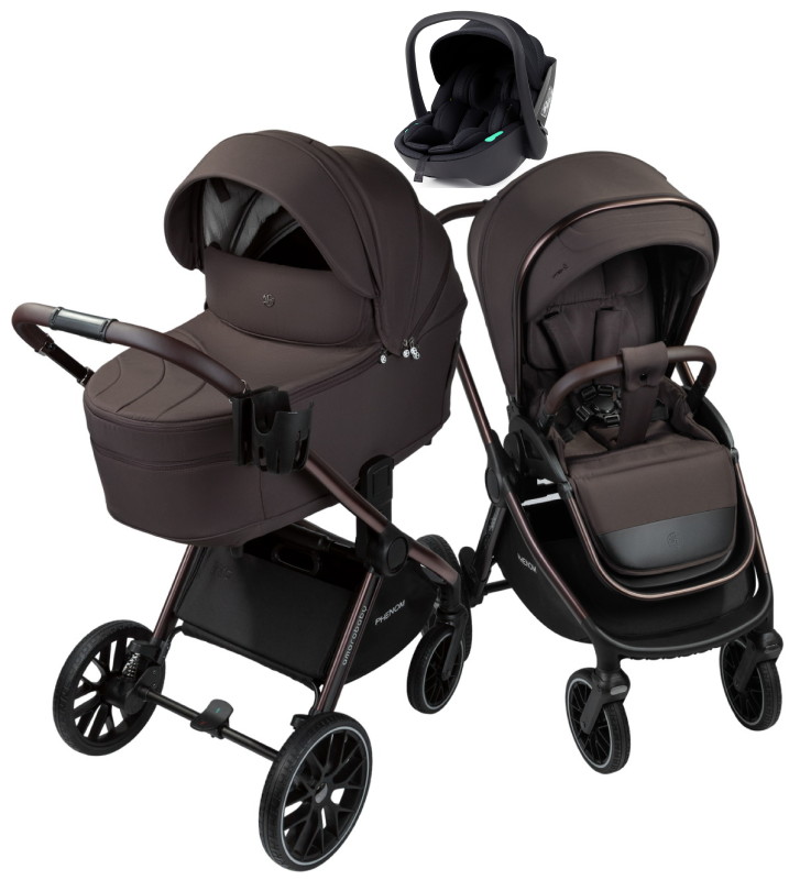 Детская коляска AmaroBaby Phenom 3 в 1 с автокреслом Rant Miro Black шоколадный
