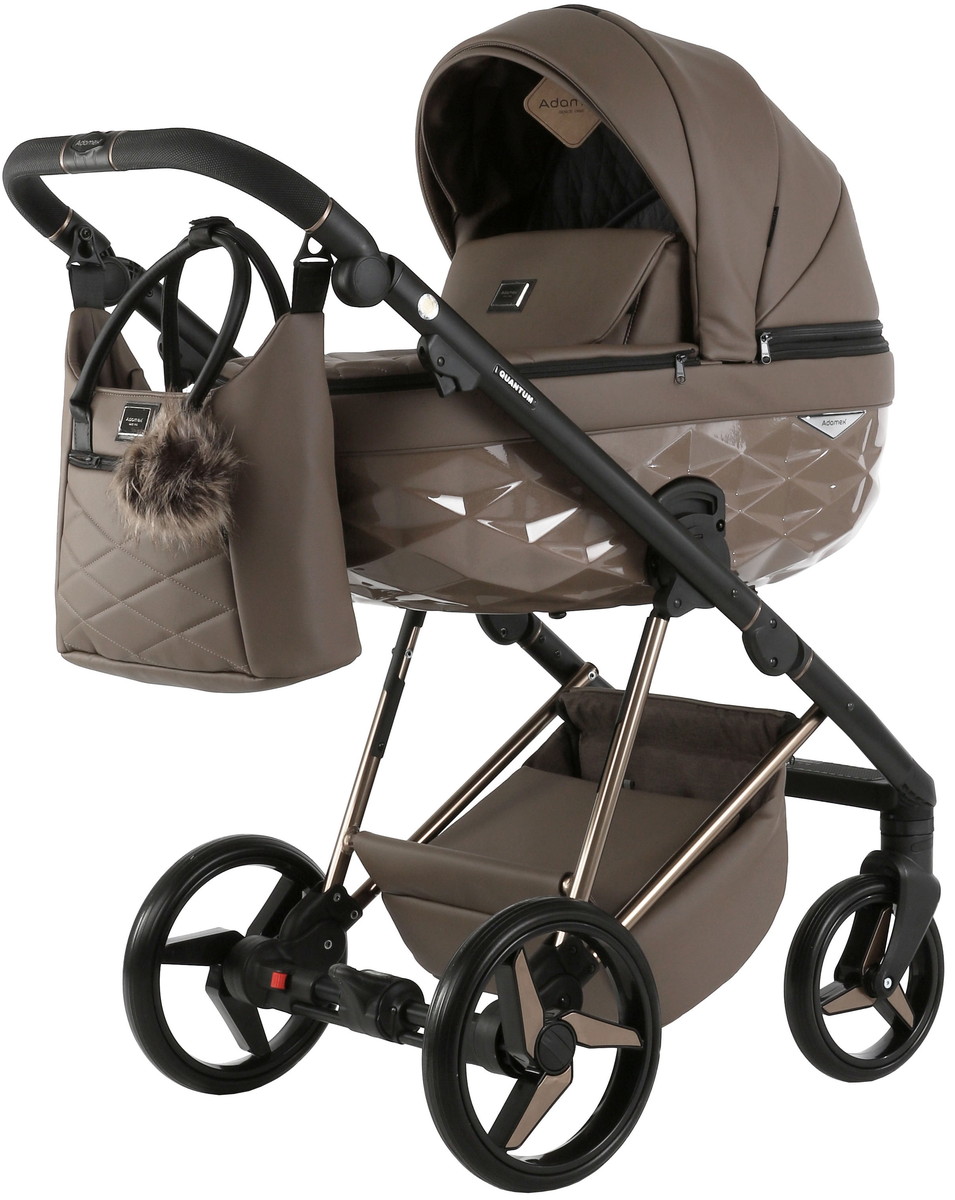 Детская коляска Adamex Quantum Superstar Deluxe 3 в 1 Q-STAR151-K (КОР.КОЖА+КОР.ДНО+КОР.РАМА)