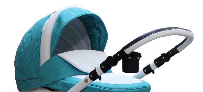 Детская коляска Adamex Barletta 3 в 1 700 S (Зелен цветы + белая кожа )