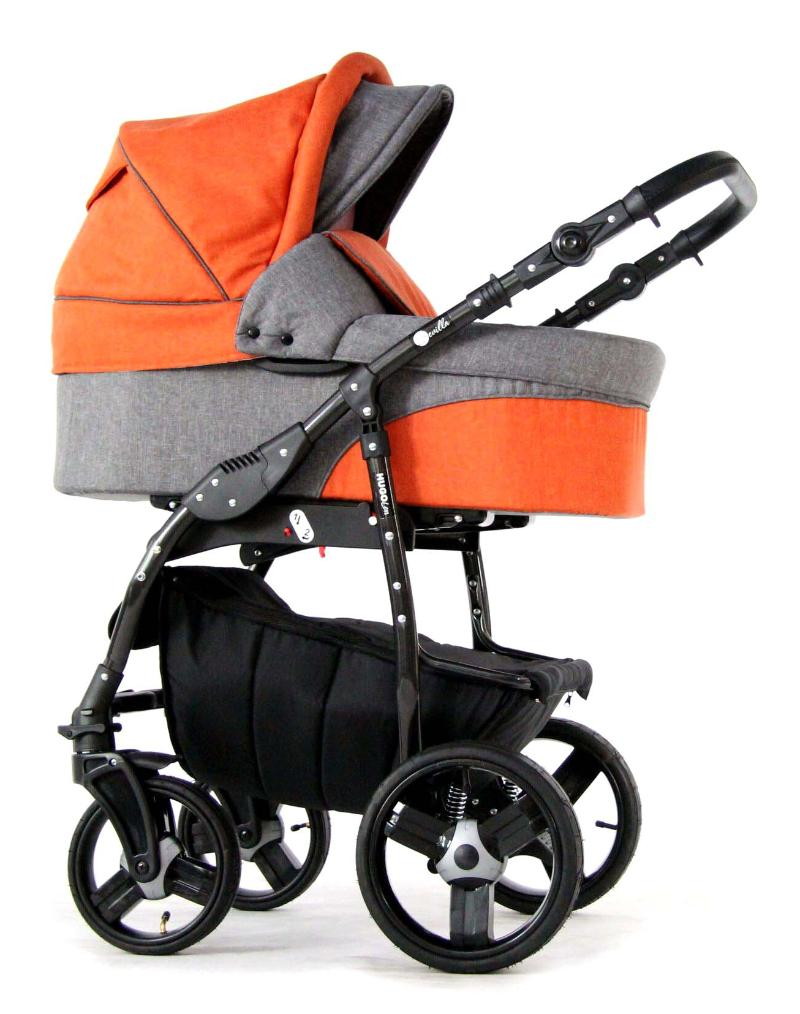 Детская коляска Sevillababy Hugo Len 2 в 1 HGL-05 оранжевый лен + т.серый лен