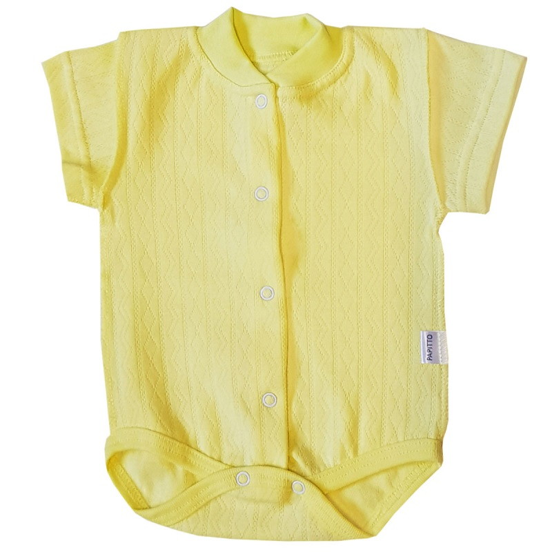 Боди Папитто к/рукав ажур И61-325 желтый 80