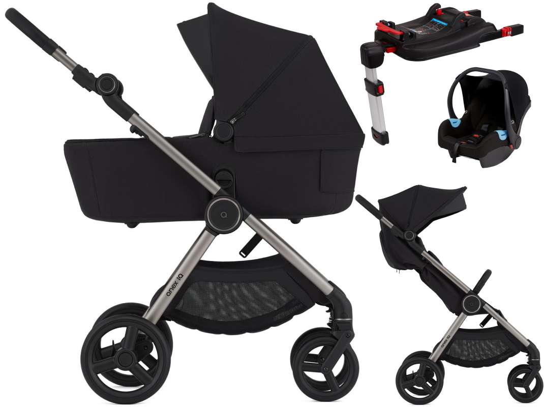Детская коляска Anex iQ Premium NT 4 в 1 и автокресло Biuco BC100B + База Anex Karwala ISOFix без адаптеров iq-20 Darke