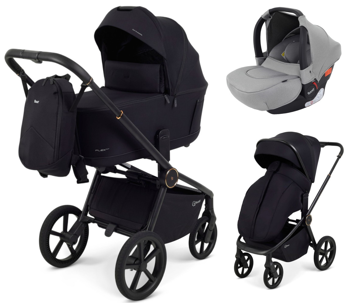 Детская коляска Rant Flex Therm Soft 3 в 1 с автокреслом Cruise Grey Gold Black