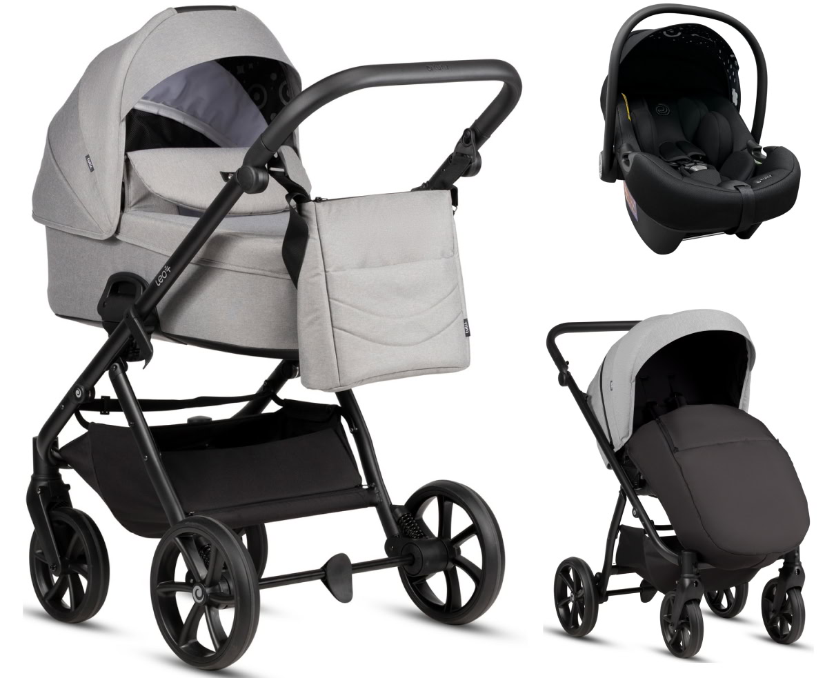 Детская коляска Tutis Leo 3 Plus 3 в 1 с автокреслом Elo Lux EduSky Black 1582068 Warm Grey