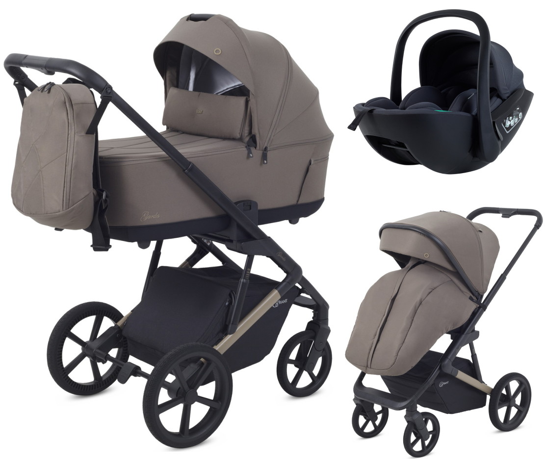 Детская коляска Rant Garda 3 в 1 с автокреслом Miro Dark Grey Mocca