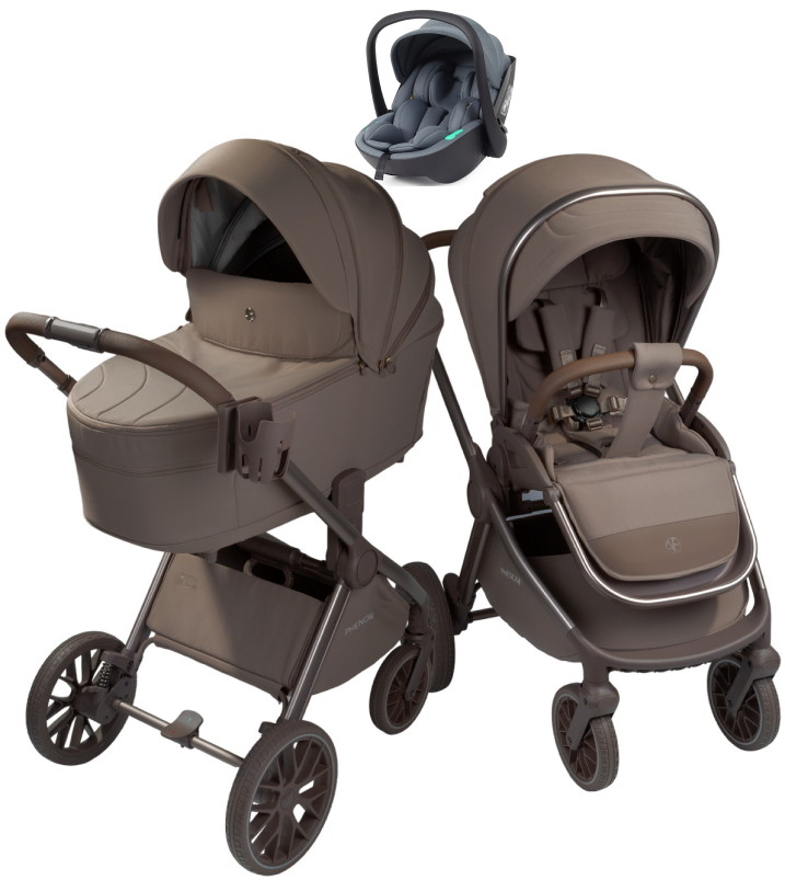 Детская коляска AmaroBaby Phenom 3 в 1 с автокреслом Rant Miro Graphite бежевый