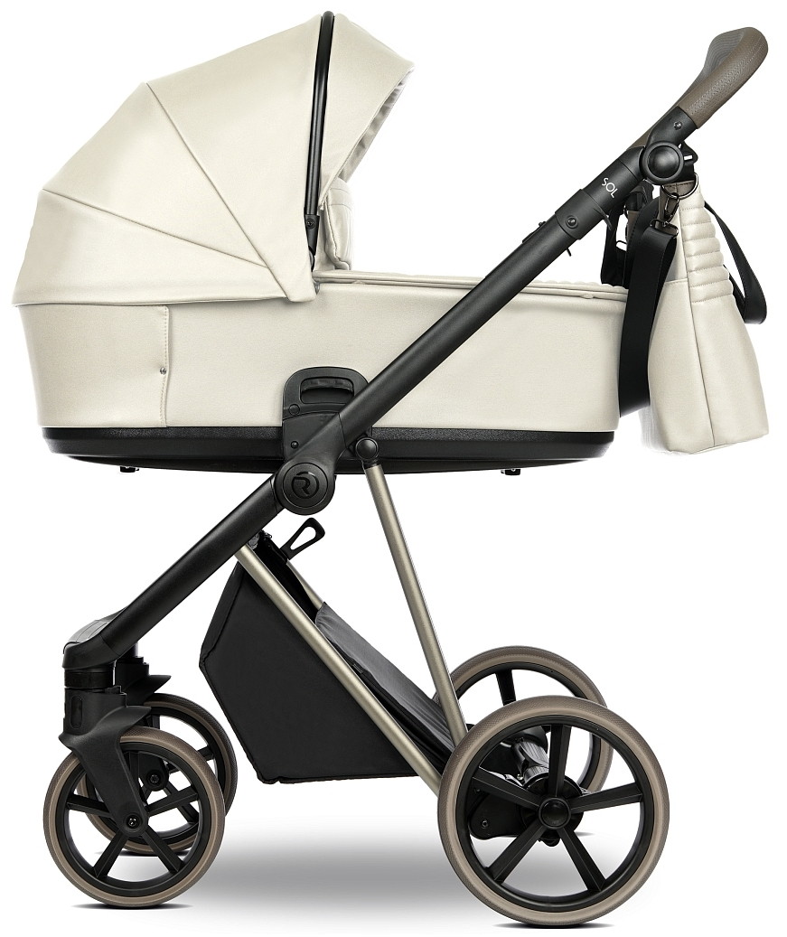 Детская коляска Roan Sol Vintage Luxury Leather 2 в 1 VEGA01DB Butter Cream/Champagne/руч.Cappuccino