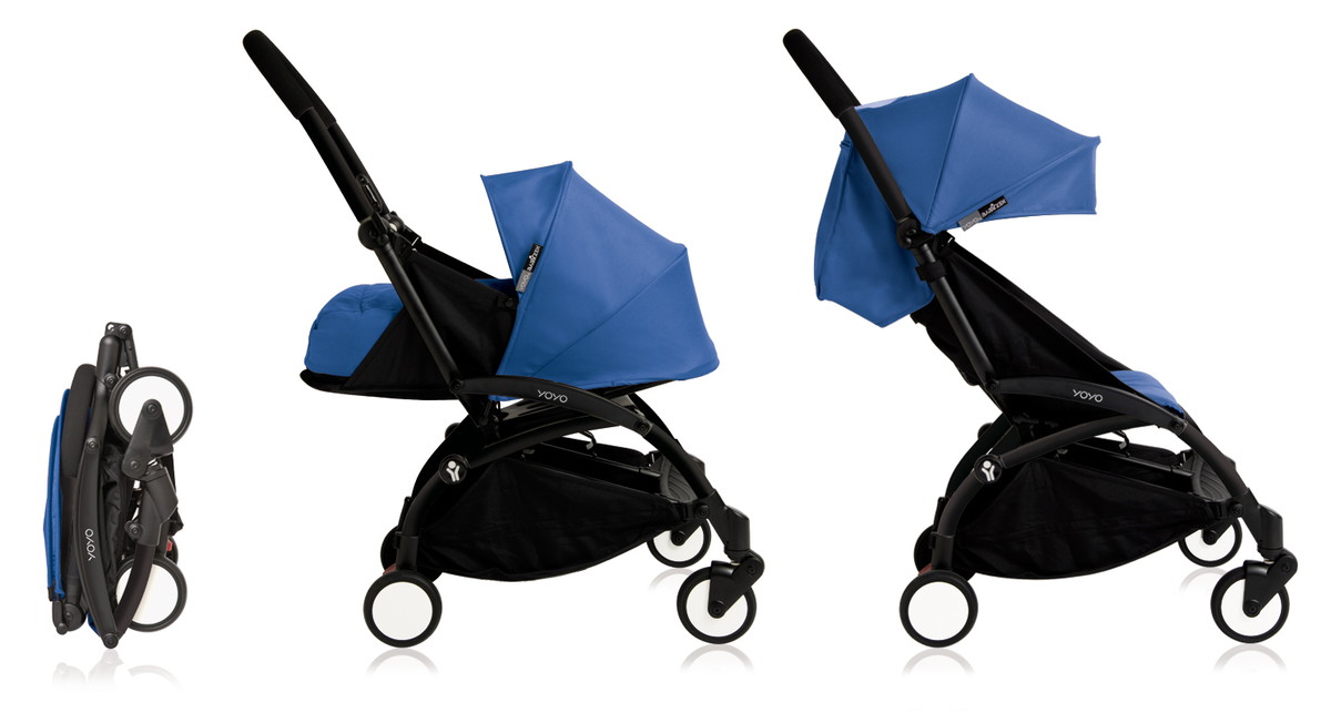 Детская коляска Babyzen 2 в 1 YOYO+ 2016 Blue на чёрной раме