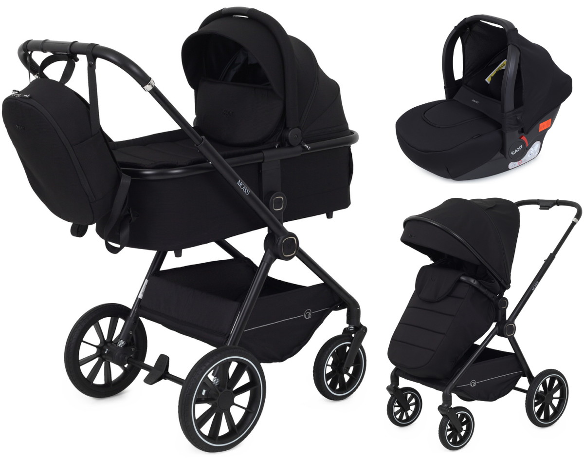 Детская коляска Rant Moss 3 в 1 с автокреслом Rant Cruise Black Black
