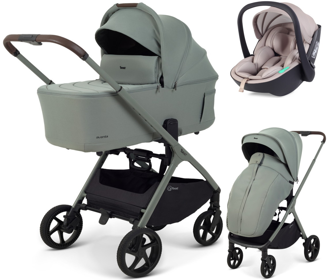 Детская коляска Rant Aventa 3 в 1 с автокреслом Miro Beige Olive