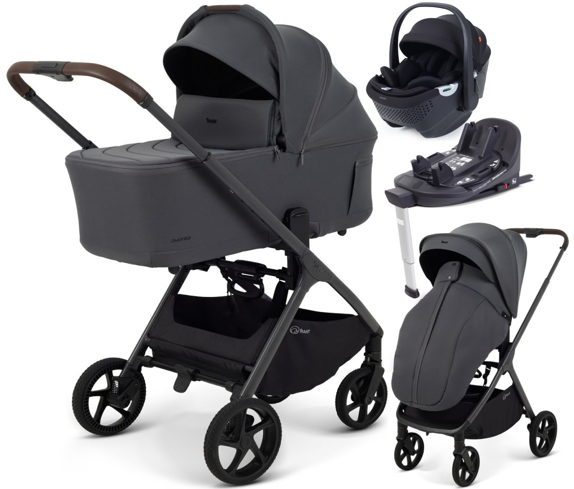 Детская коляска Rant Aventa 4 в 1 с автокреслом Aster Zero Black и базой Graphite