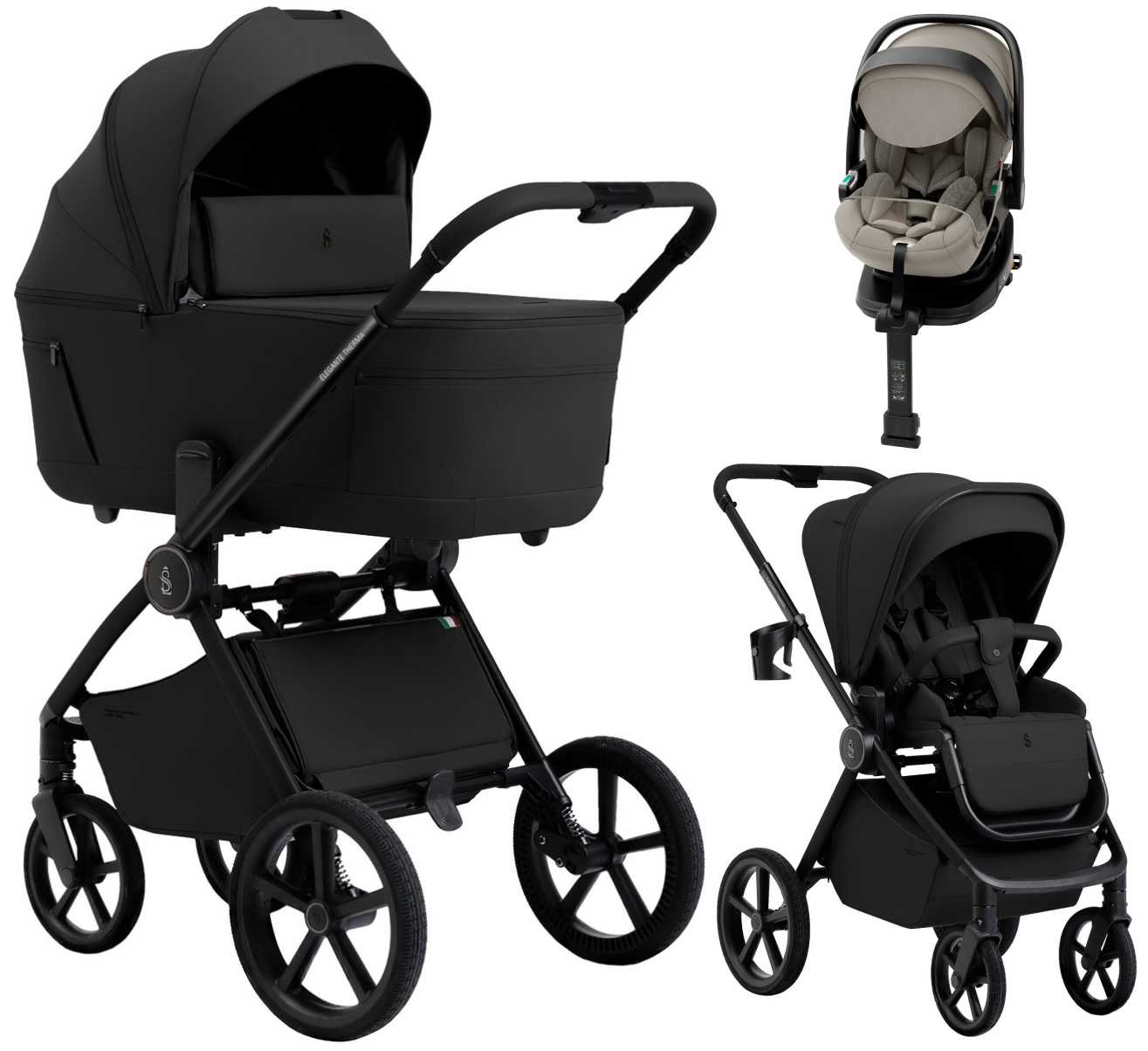 Коляска 4 в 1 Sweet Baby SBL Elegante Therma Colore + автокресло Premier Plus Begie Black