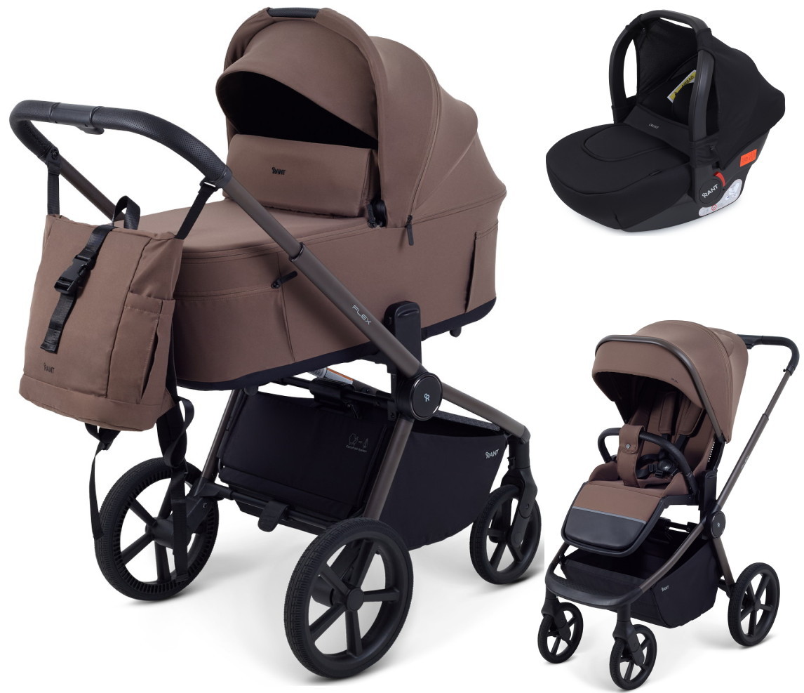 Детская коляска Rant Flex Forma 3 в 1 RA124 с автокреслом Cruise Black Beige Бежевый