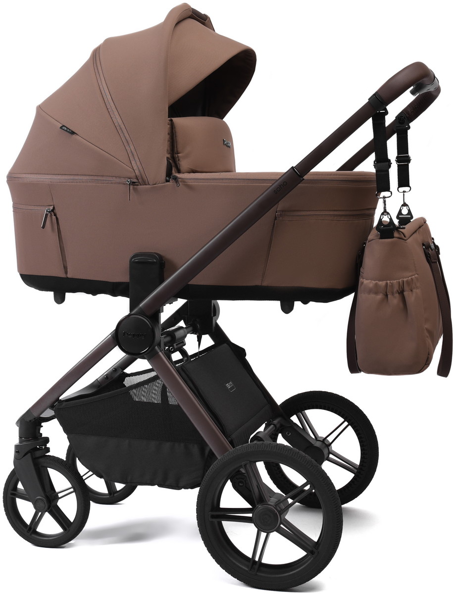 Детская коляска Peppy Soho 2 в 1 Cappuccino (капучино) рама шоколад