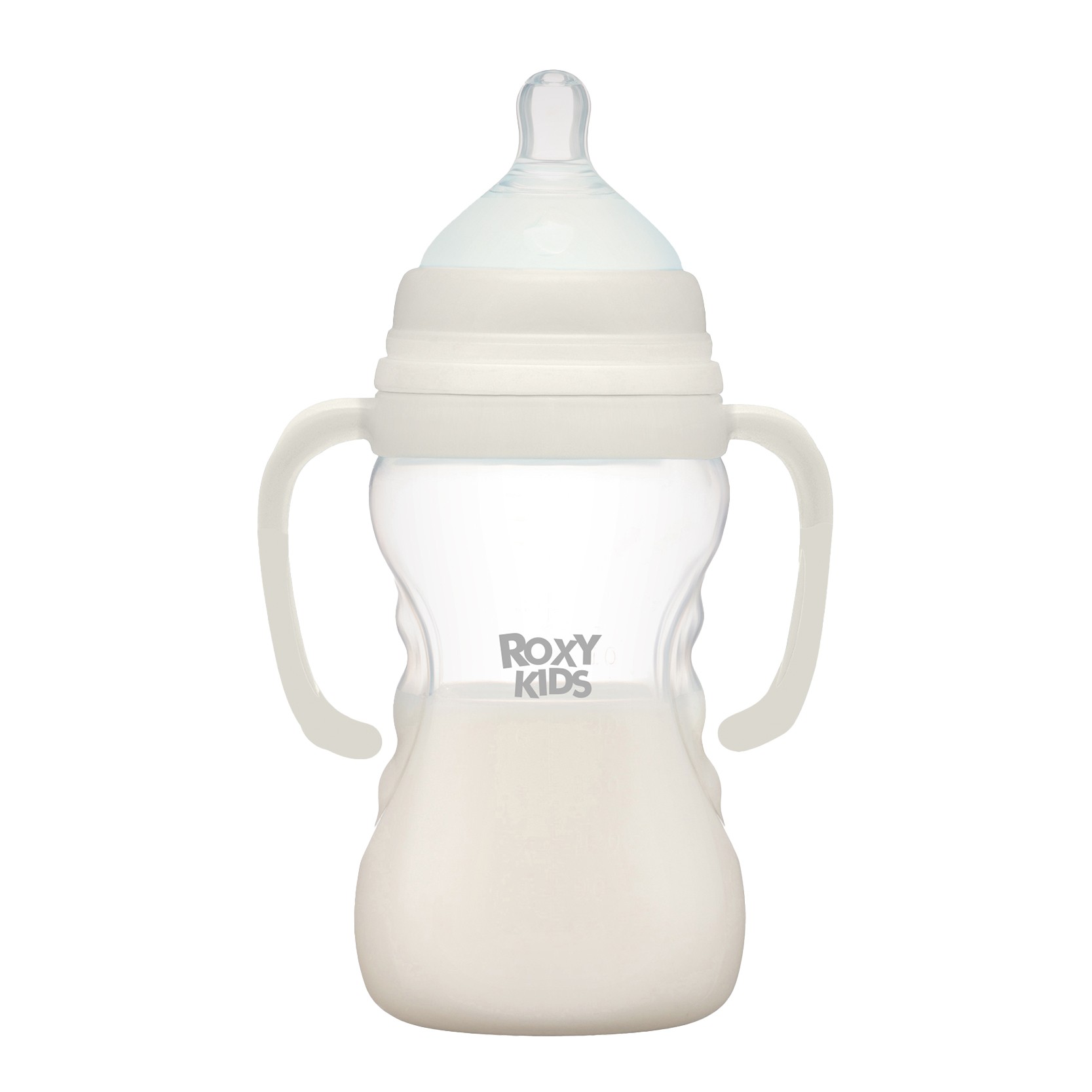 Бутылочка для кормления Roxy-Kids Color 260 мл, быстрый поток, 6 мес+ RBTL-003-B кокосовый