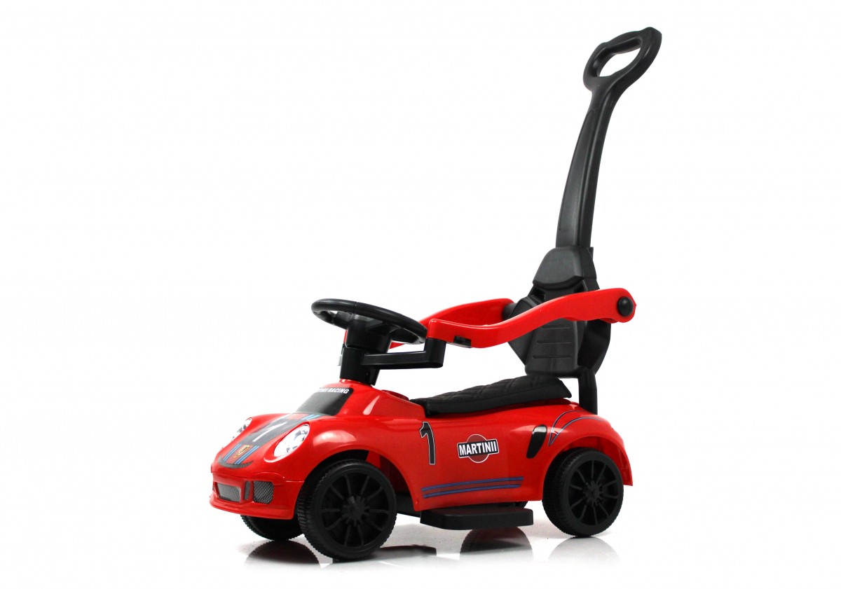 Детский толокар RiverToys F005FF-P с родительской ручкой красный