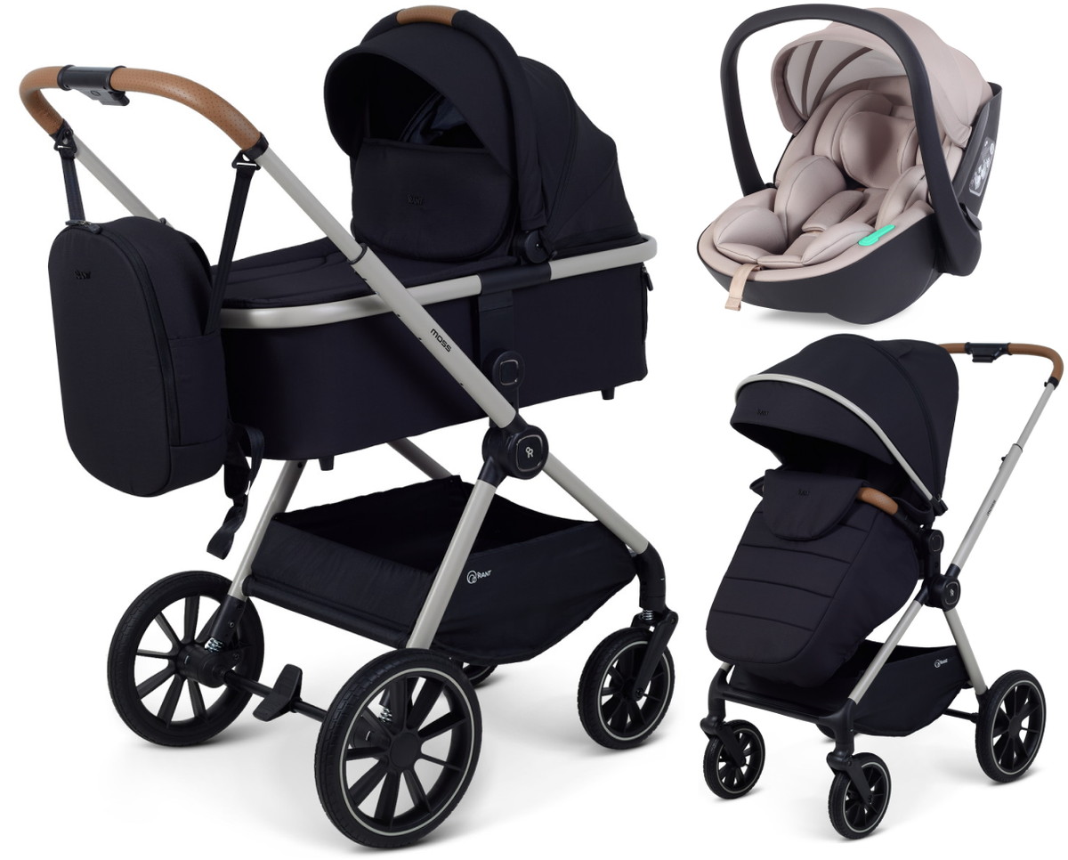 Детская коляска Rant Moss Prime 3 в 1 с автокреслом Miro Beige Black