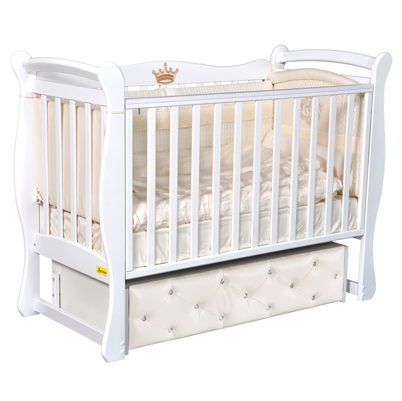 Детская кроватка Luciano Verona Premium с универсальным маятником белый