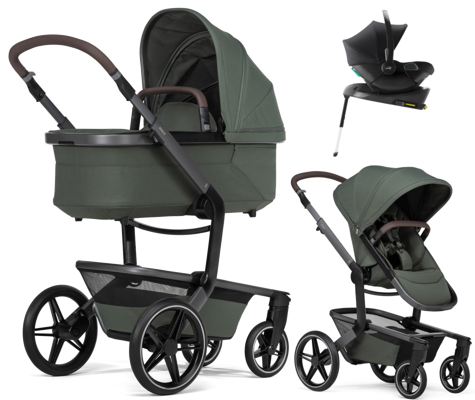 Детская коляска 4 в 1 Joolz Day 5 и автокресло Baby-Safe Core Space Black и база Baby-Safe Core Forest Green