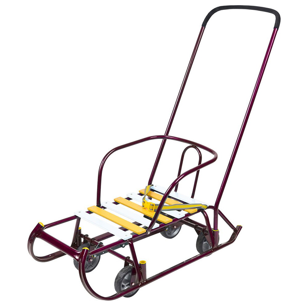 Санки Nika Тимка 6 Универсал с колесами амарантовый