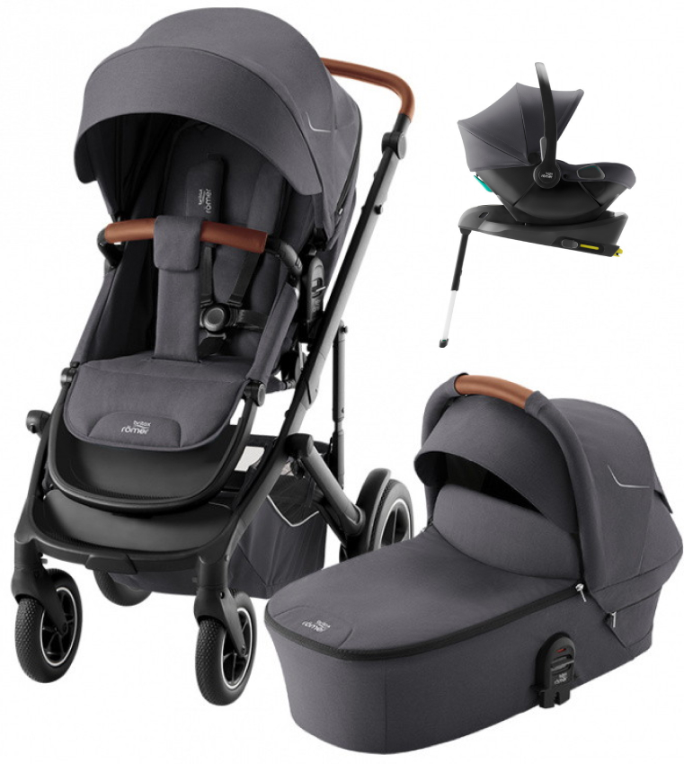 Коляска 4 в 1 Britax Roemer Smile 5Z и автокресло Baby-Safe Core Midnight Grey2 + база Baby-Safe Core Midnight Grey