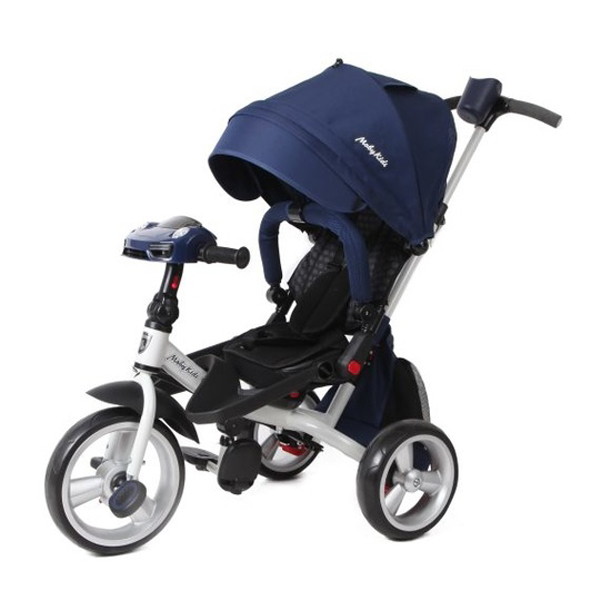 Детский велосипед Moby Kids 3 кол. с разворотным сиденьем Leader 360° 12x10 EVA Car 641080 синий
