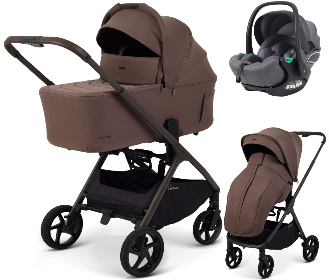 Детская коляска Rant Aventa 3 в 1 с автокреслом Evomax Grey Beige