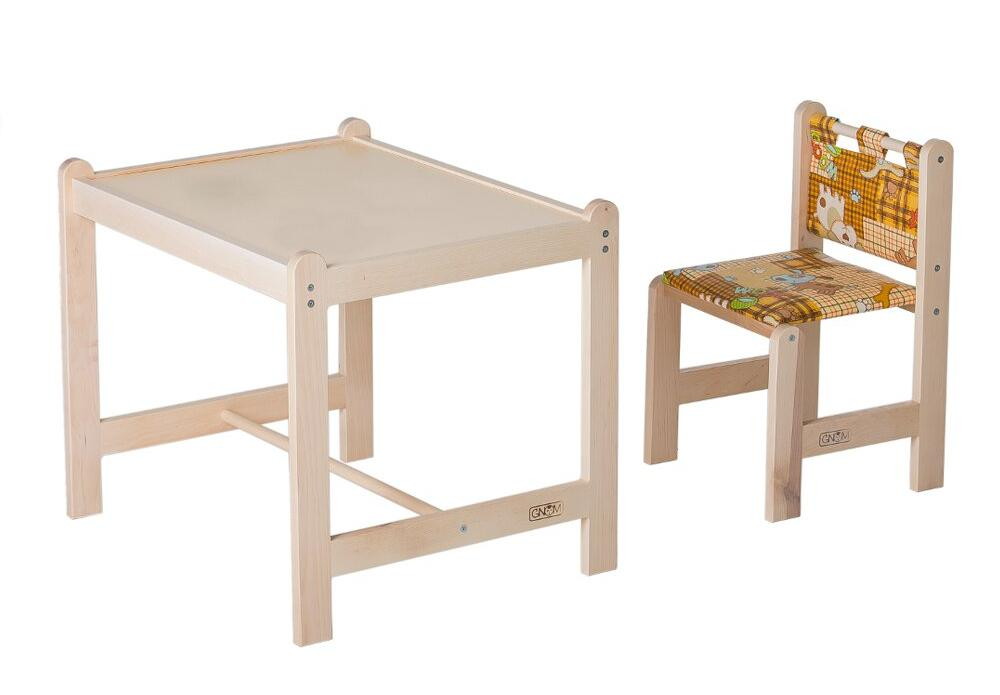 Детский набор мебели Nika Малыш-2 (стол+стул) столешн.бежевая+Собаки