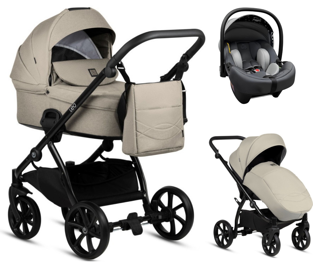 Детская коляска Tutis Leo Plus 3 в 1 с автокреслом Elo Lux EduSky Grey 1222068 Warm Grey