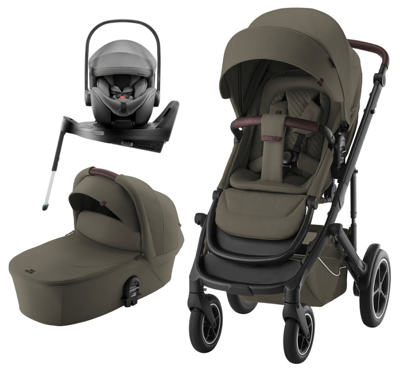 Коляска 3 в 1 Britax Roemer Smile 5Z LUX и автокресло Baby-Safe PRO Style Mineral Grey + Vario Base 5Z Urban Olive