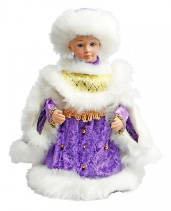 Снегурочка Новогодняя сказка песня маленькой елочке 30 см 972619 фиолетовая