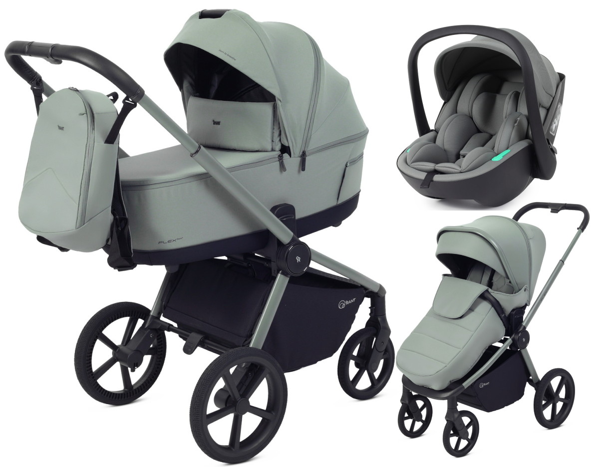 Детская коляска Rant Flex Therm Soft 3 в 1 с автокреслом Miro Olive Forest Green
