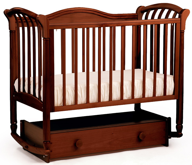 Детская кроватка Кубаньлесстрой Азалия БИ 10.2 (маятник поперечный) 120x60 см орех темный