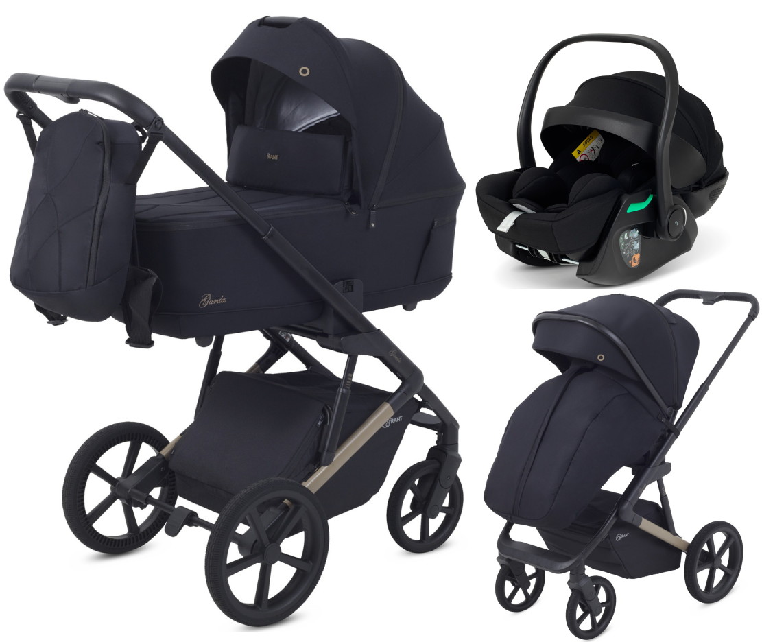 Детская коляска Rant Garda 3 в 1 с автокреслом Perla Black Black