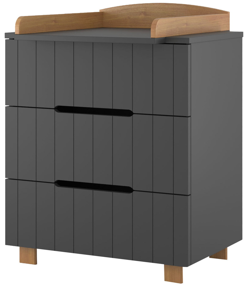 Детский пеленальный комод Incanto Vikki 800/3 МДФ графит-бук