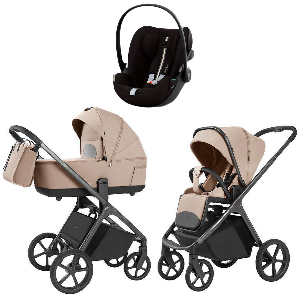 Коляска Carrello Vector 2025 CRL-6551 и автокресло Cybex Cloud G i-Size Moon Black Plus 3 в 1 Mellow Beige
